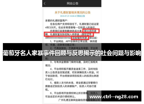 葡萄牙名人家暴事件回顾与反思揭示的社会问题与影响